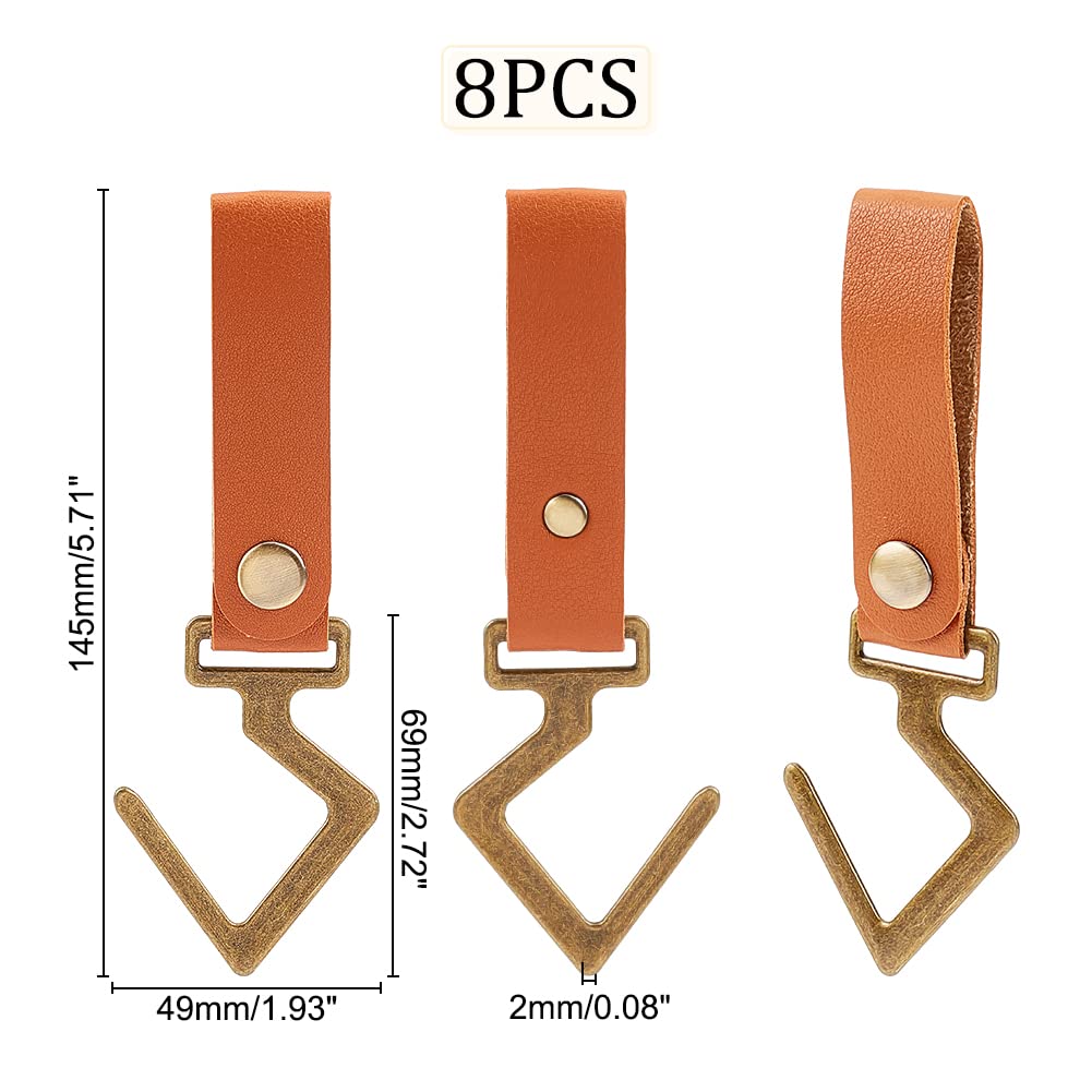 ahandmaker-sangle-cuir-suspension-crochet-camping-8-pcs-marron image 2