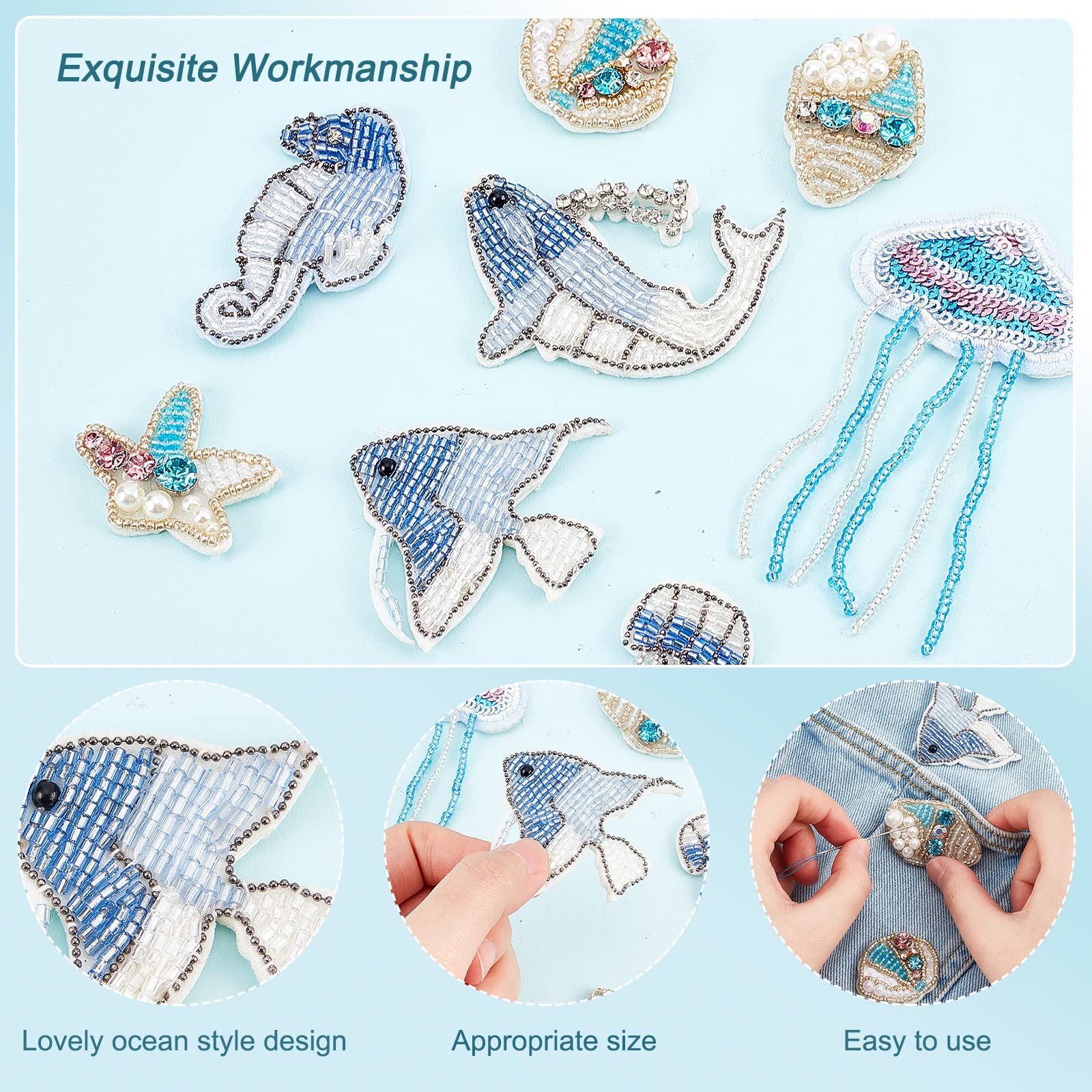 ahandmaker-applique-patch-cusson-marin-perl-8-pcs image 3