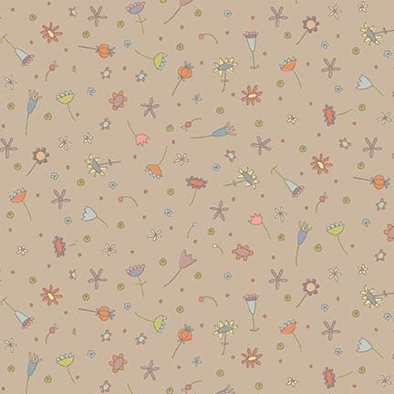 anni-downs-simply-be-3324-38-tissu-coton-fleurs-taupe-0-25-m image 1