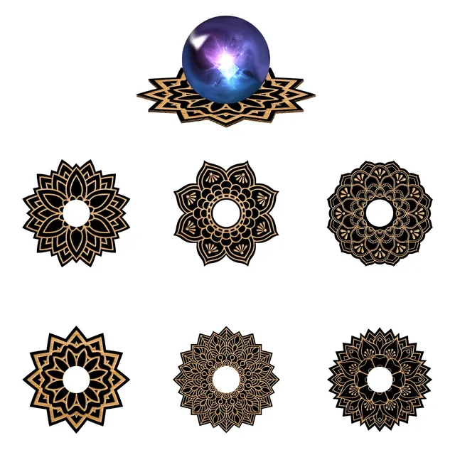 ahandmaker-home-decorate-support-boule-de-cristal-fleur-lot-6 image 1