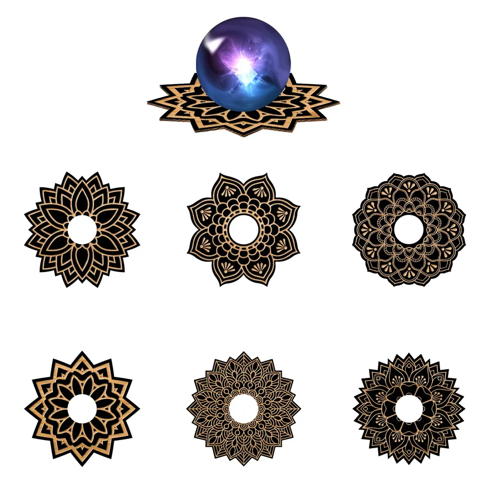 ahandmaker-home-decorate-support-boule-de-cristal-fleur-lot-6 image 1