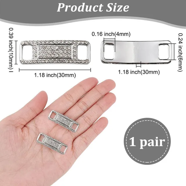 ahandmaker-breloques-lacets-c-ur-strass-sneakers-paire image 1