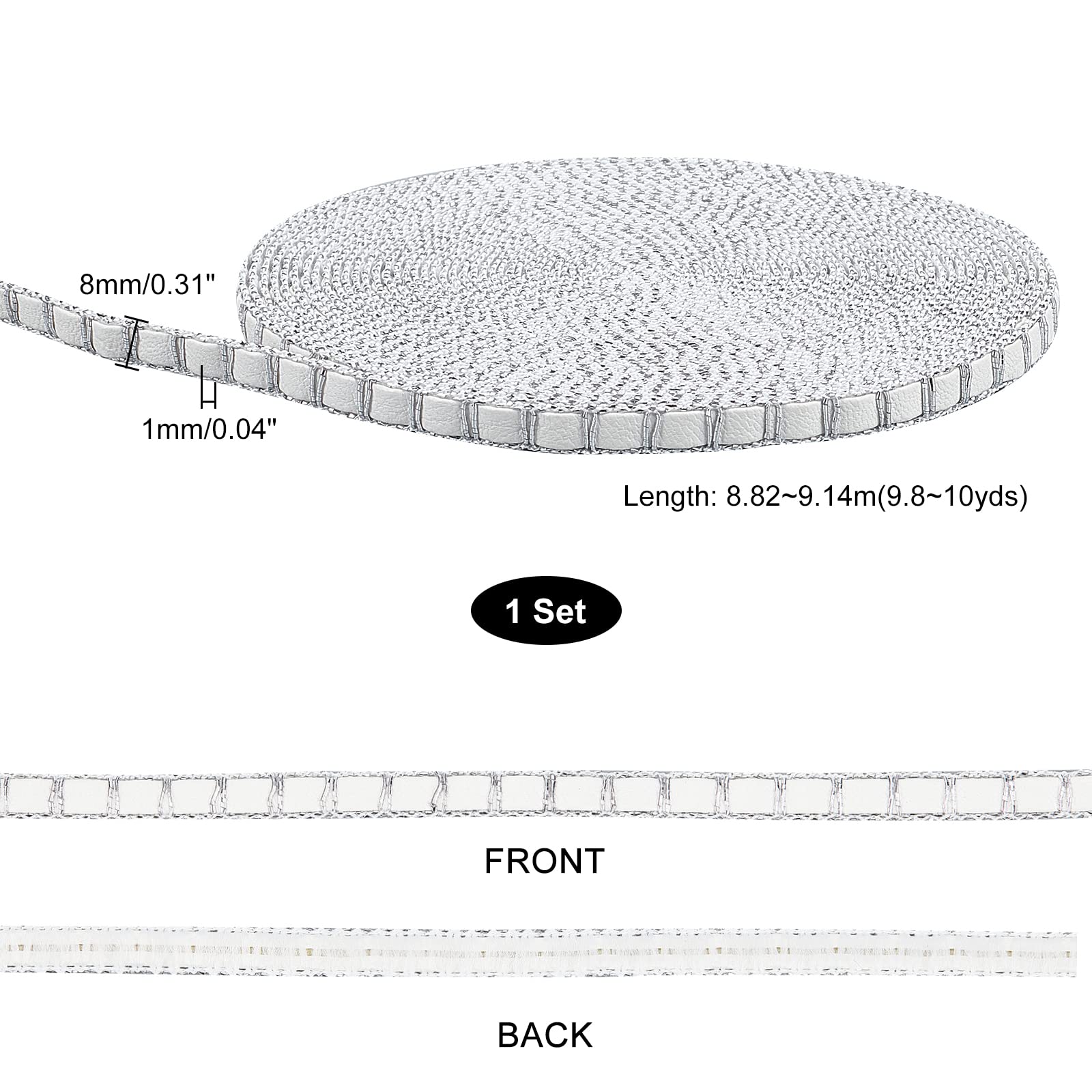 ahandmaker-chain-trim-cordon-cuir-tress-blanc-9-8-yards image 2