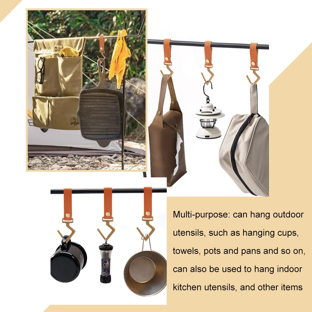 ahandmaker-sangle-cuir-suspension-crochet-camping-8-pcs-marron image 6