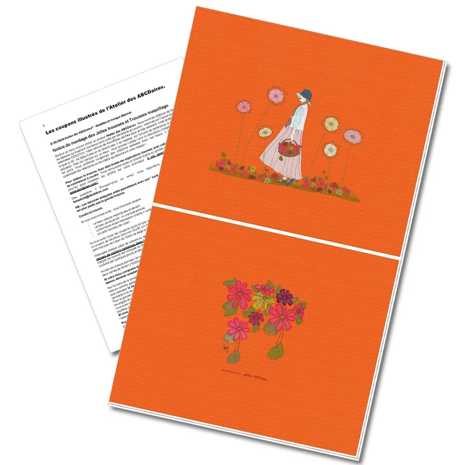 atelier-des-abcdaires-coupon-l-cueillette-orange-velours-trousse image 1