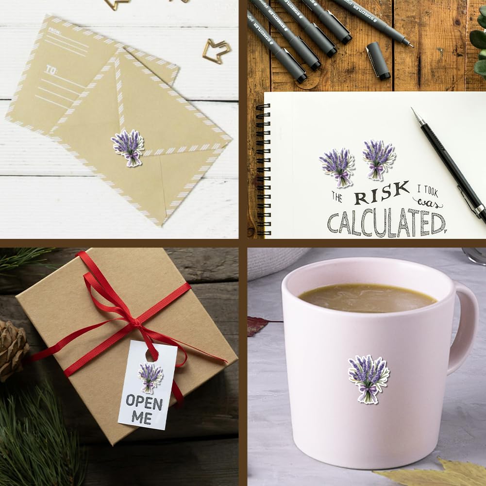 ahandmaker-stickers-lot-240-autocollants-lavande-bouquet image 5