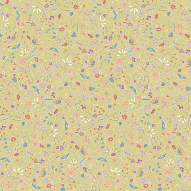 anni-downs-slow-and-steady-dv7423-tissu-fleurs-jaune-0-25-m image 1