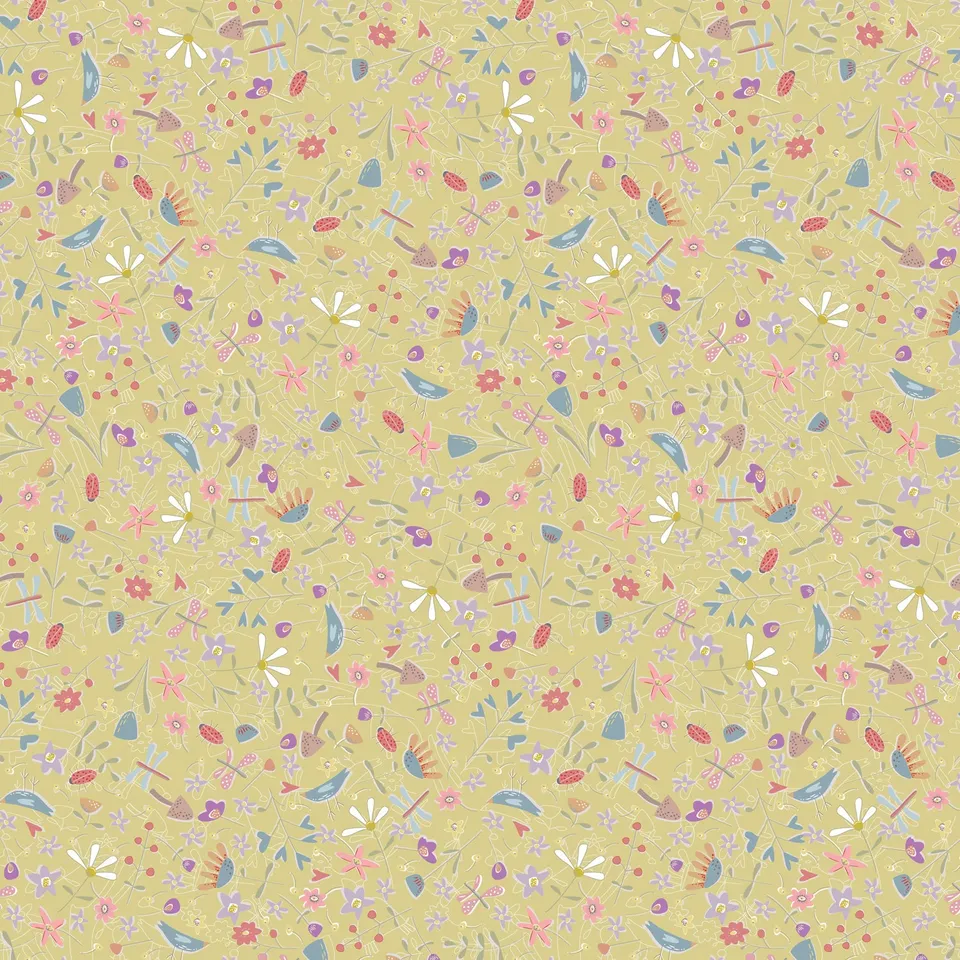 anni-downs-slow-and-steady-dv7423-tissu-fleurs-jaune-0-25-m image 1