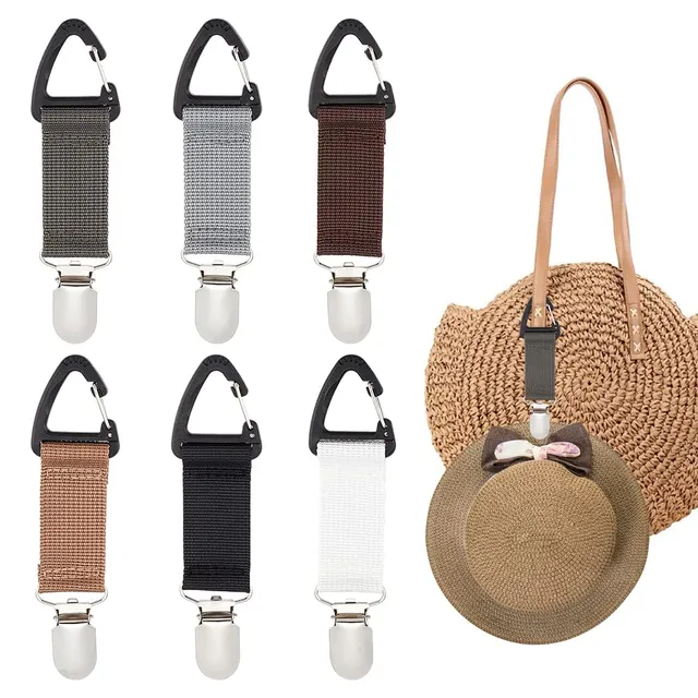 ahandmaker-6-pinces-chapeau-voyage-clip-porte-chapeau-polyester image 1