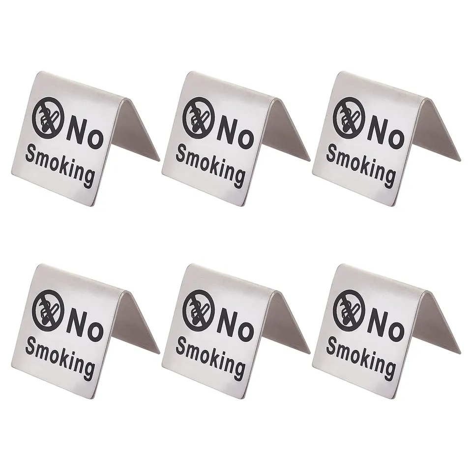 ahandmaker-panneau-interdiction-de-fumer-inox-restaurant image 1