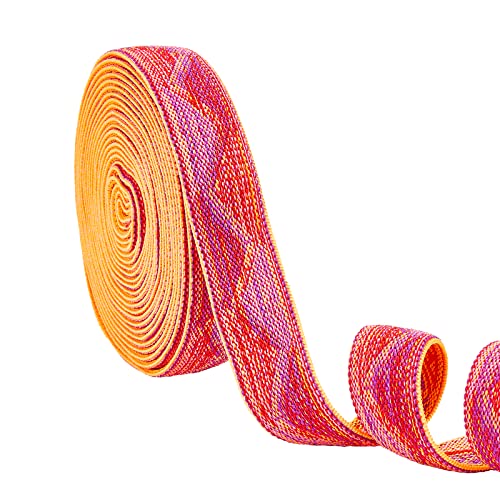 ahandmaker-jacquard-bande-lastique-ethnique-ruban-rouge-orang-25mm-5-48m image 8
