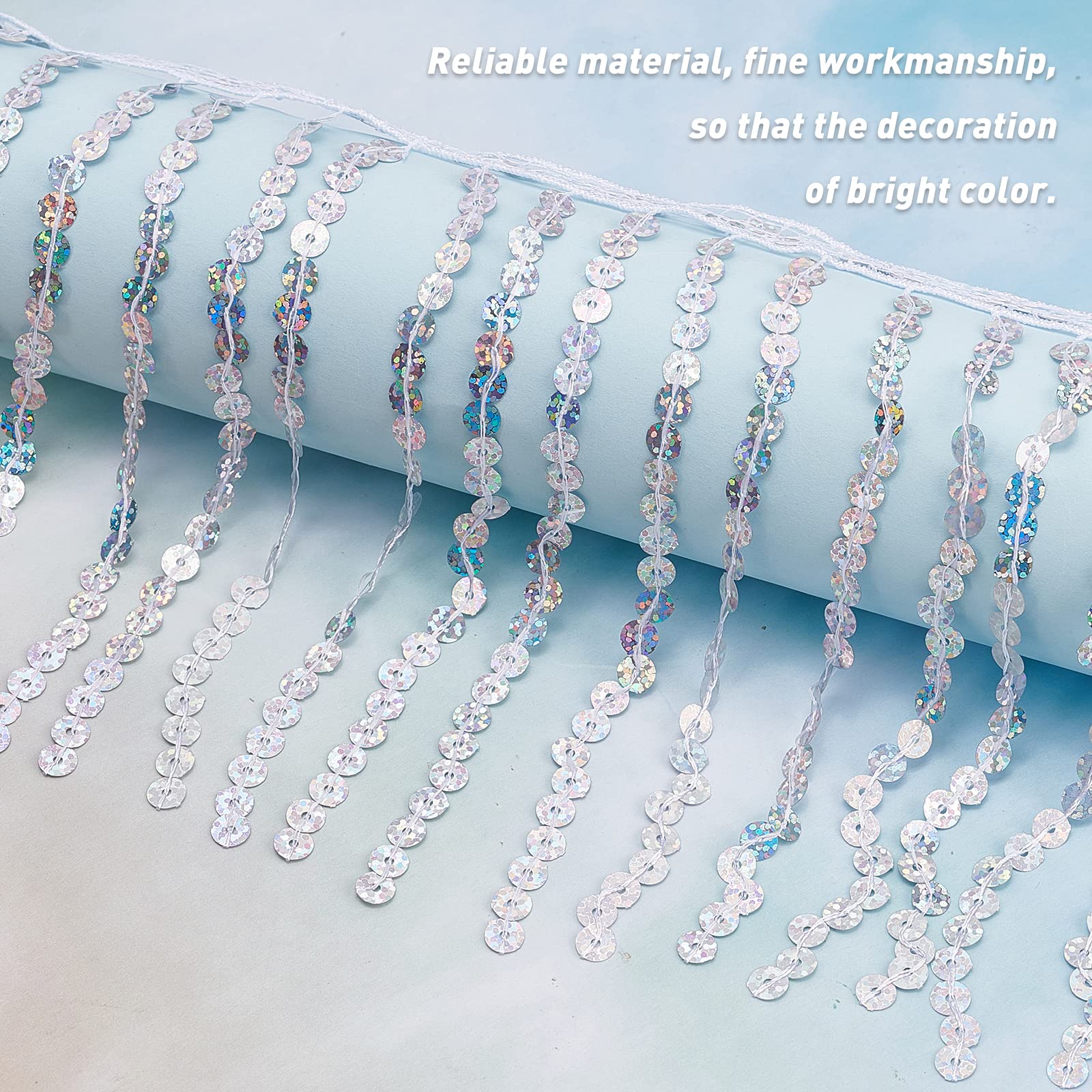 ahandmaker-galon-frange-paillettes-m-tal-5-9-m-couture-d-co image 4