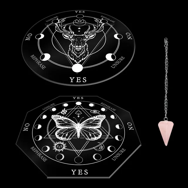 ahandmaker-planche-pendule-papillon-tableau-divination-2-pi-ces-cristal image 1
