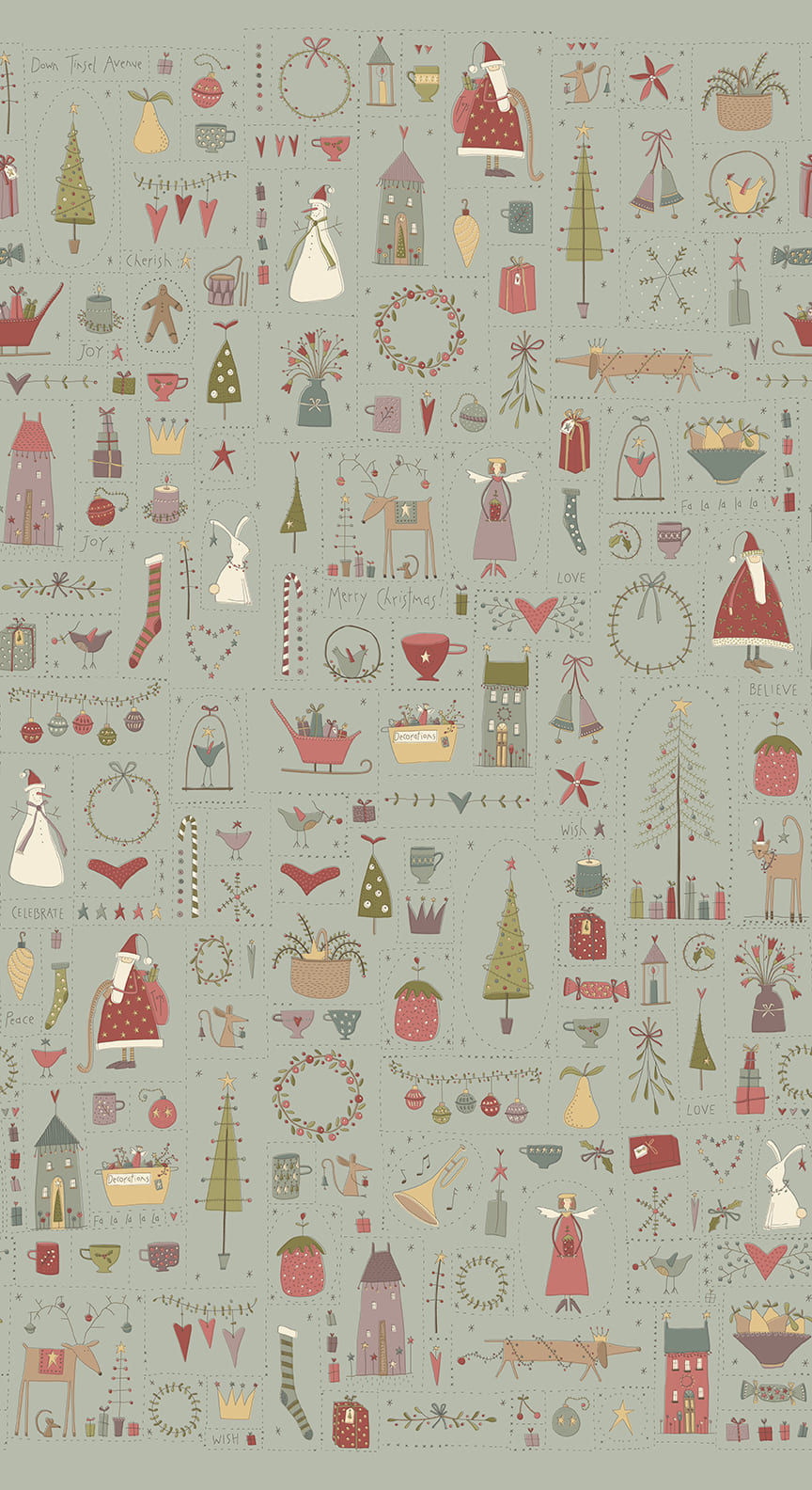 anni-downs-down-tinsel-lane-3219-17-panneau-tissu-no-l-bleu image 1