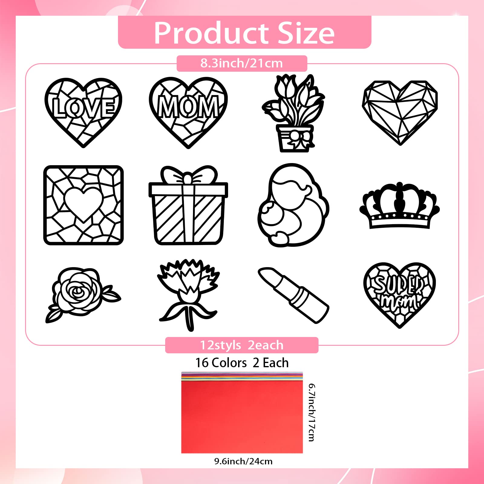 ahandmaker-self-adhesive-stickers-kit-suncatcher-24-pcs-f-te-des-m-res image 2