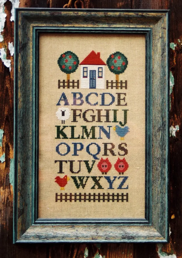 anni-downs-cross-stitch-farmhouse-sampler-grille-point-de-croix image 1