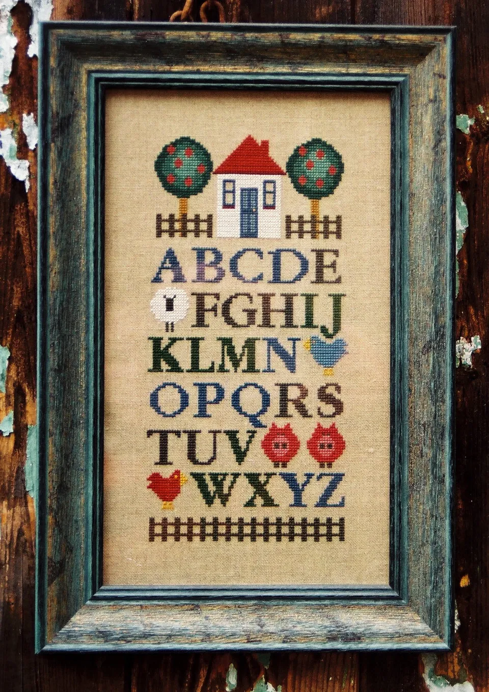 anni-downs-cross-stitch-farmhouse-sampler-grille-point-de-croix image 1