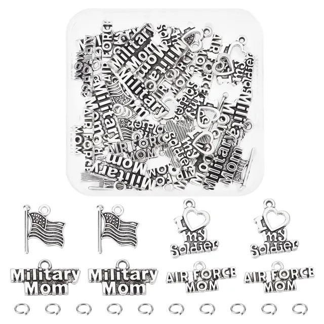 ahandmaker-pendant-breloques-militaire-maman-100-pi-ces image 1