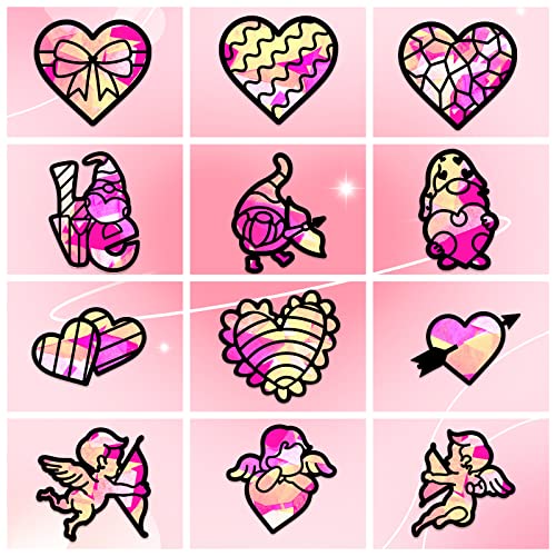 ahandmaker-suncatcher-saint-valentin-autocollant-vitrail-coeur-lot-24 image 6
