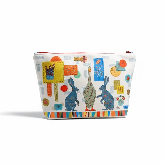 atelier-des-abcdaires-kit-couture-grande-pochette-lapins-folk-blanc-velours image 1