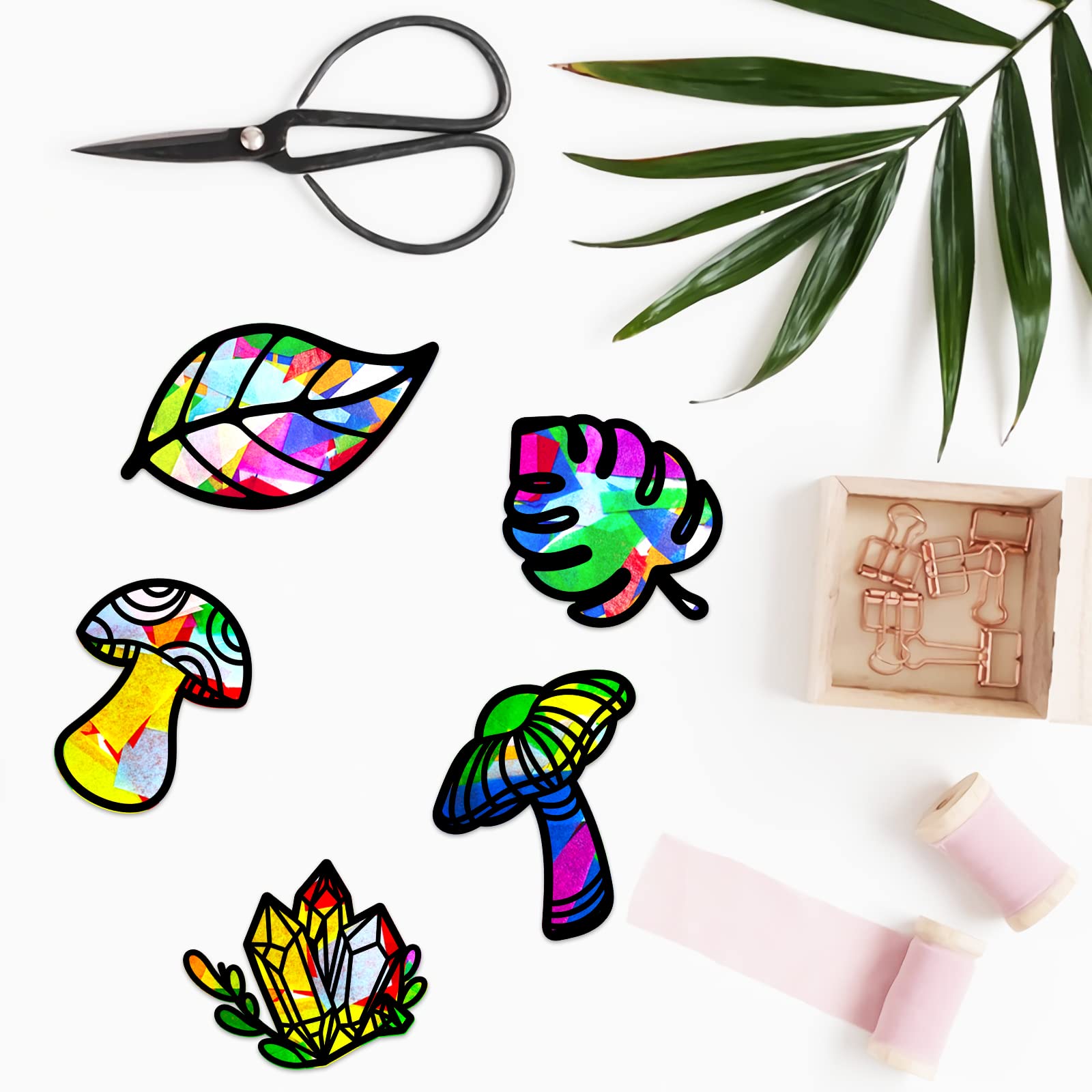ahandmaker-kit-suncatcher-champignons-24-pi-ces-autocollants-vitrail image 4