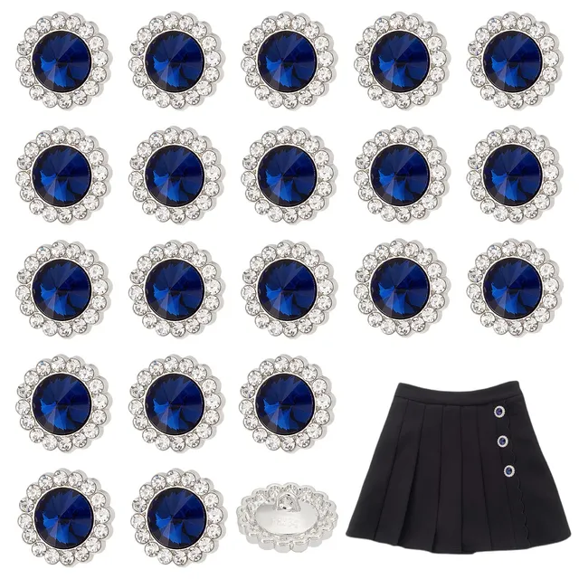 ahandmaker-button-rhinestone-boutons-strass-bleus-20-mm-lot-20 image 1