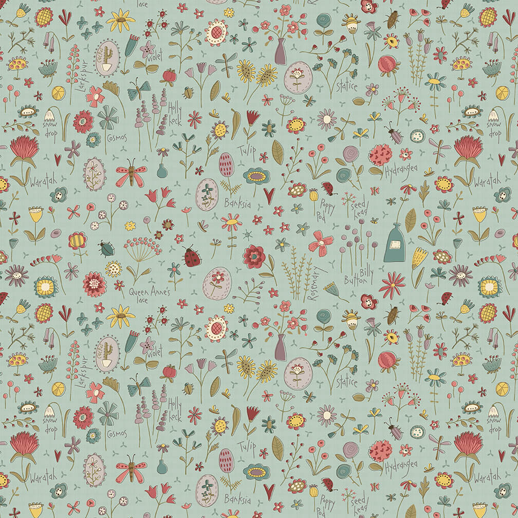 anni-downs-market-garden-2896-17-tissu-floral-bleu-clair image 1