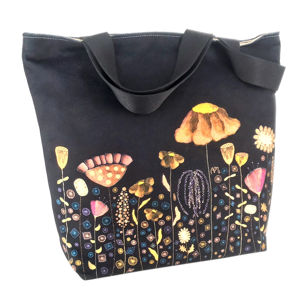 atelier-des-abcdaires-prairie-fleurie-noir-coupon-xl-velours image 1