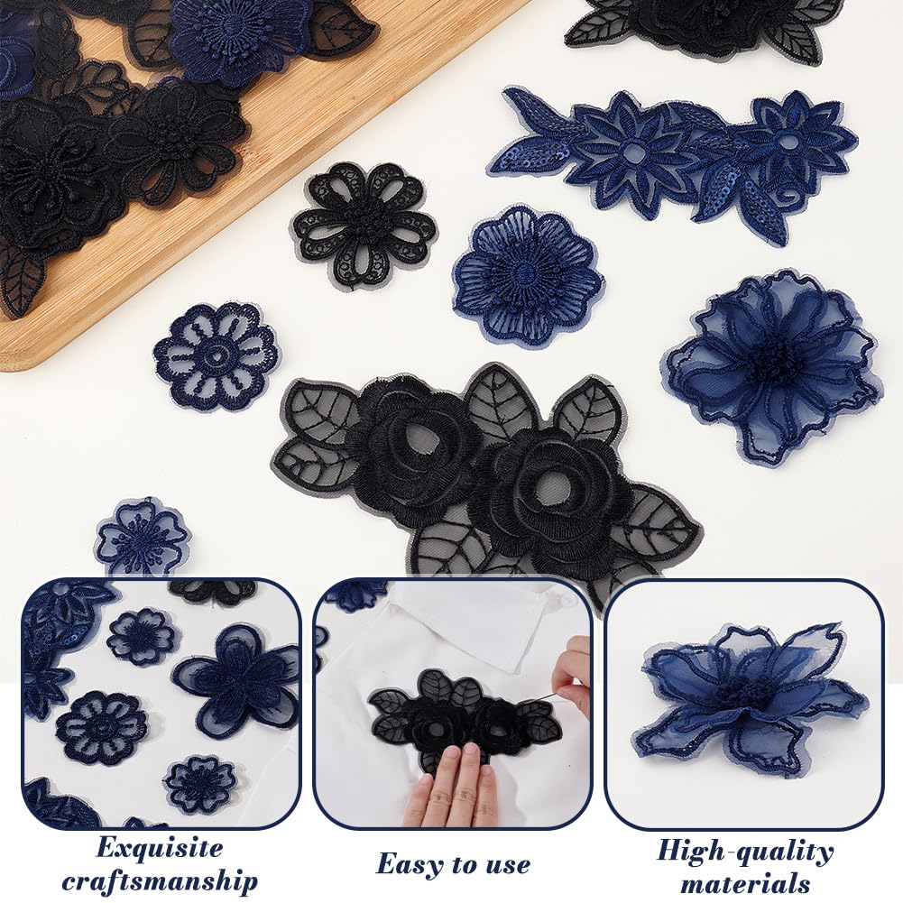 ahandmaker-applique-patch-patch-fleur-broderie-20-pcs-bleu-fonc image 3