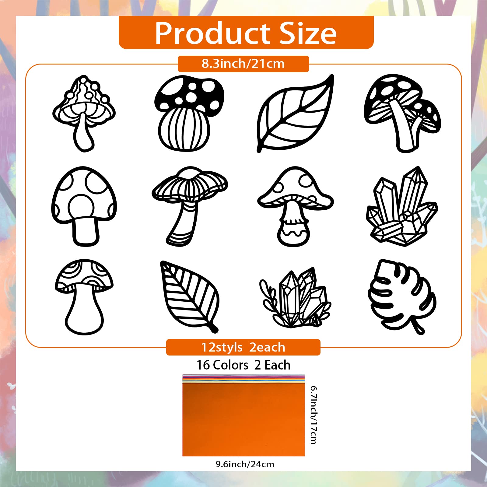 ahandmaker-kit-suncatcher-champignons-24-pi-ces-autocollants-vitrail image 2
