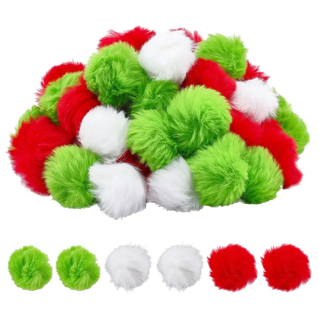 ahandmaker-pompons-fausse-fourrure-60-pi-ces-boules-no-l-bricolage image 1