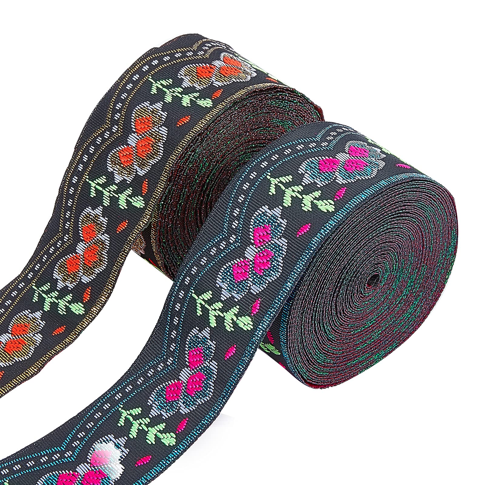 ahandmaker-chain-trim-ruban-jacquard-floral-33mm-2x6-4m image 1
