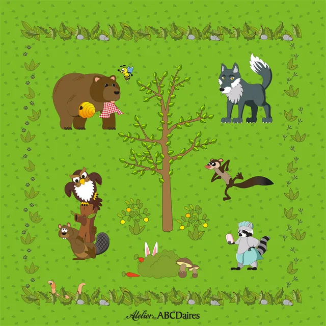 atelier-des-abcdaires-grand-panneau-animaux-de-la-for-t-velours image 1