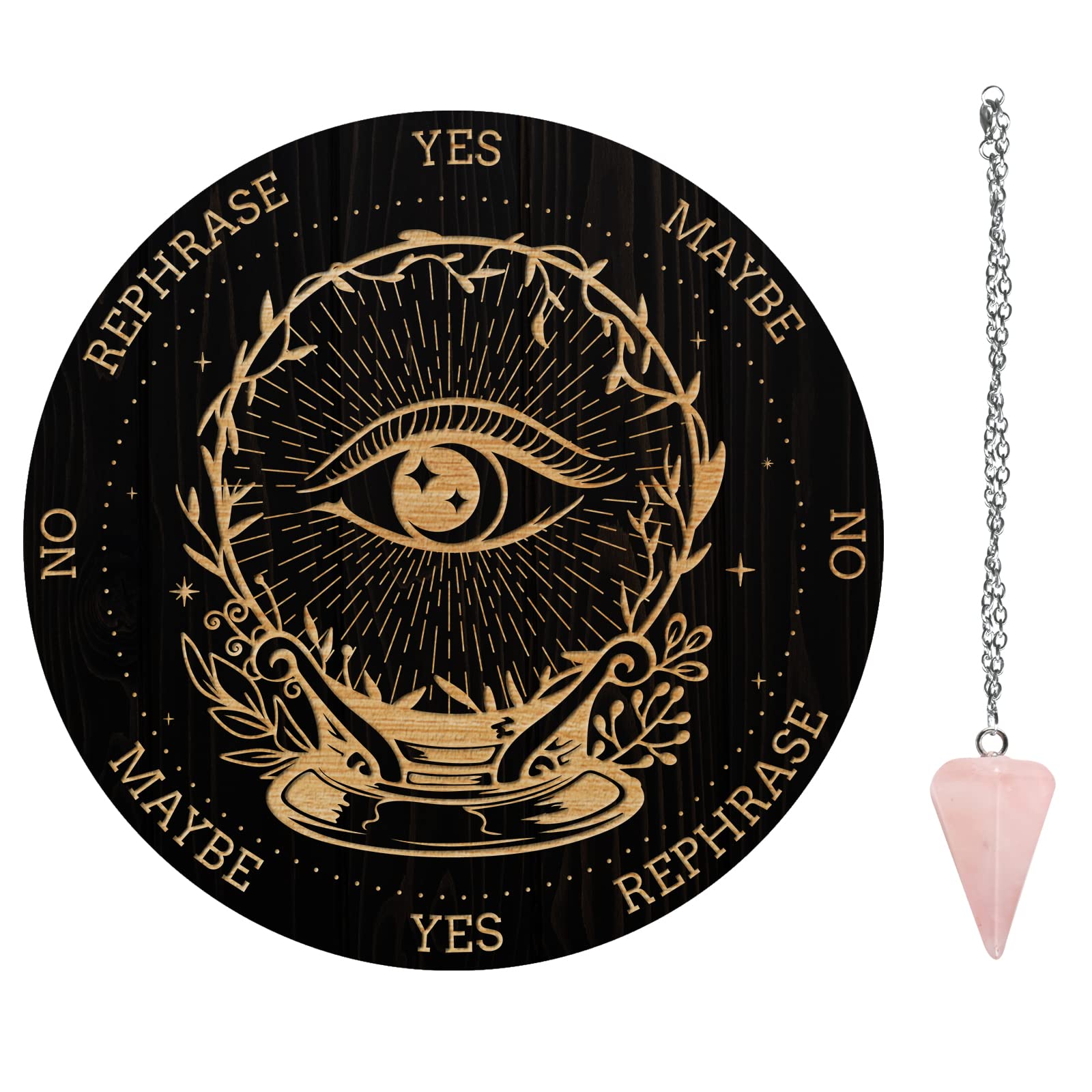 ahandmaker-planche-pendule-sorci-re-bois-quartz-rose image 1