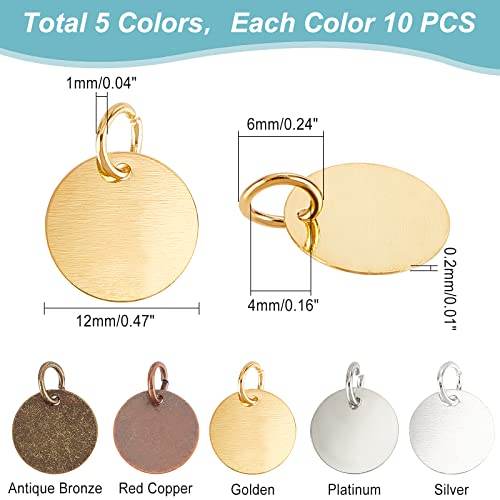 ahandmaker-pendentifs-laiton-tiquette-ronde-12-mm-lot-50 image 8