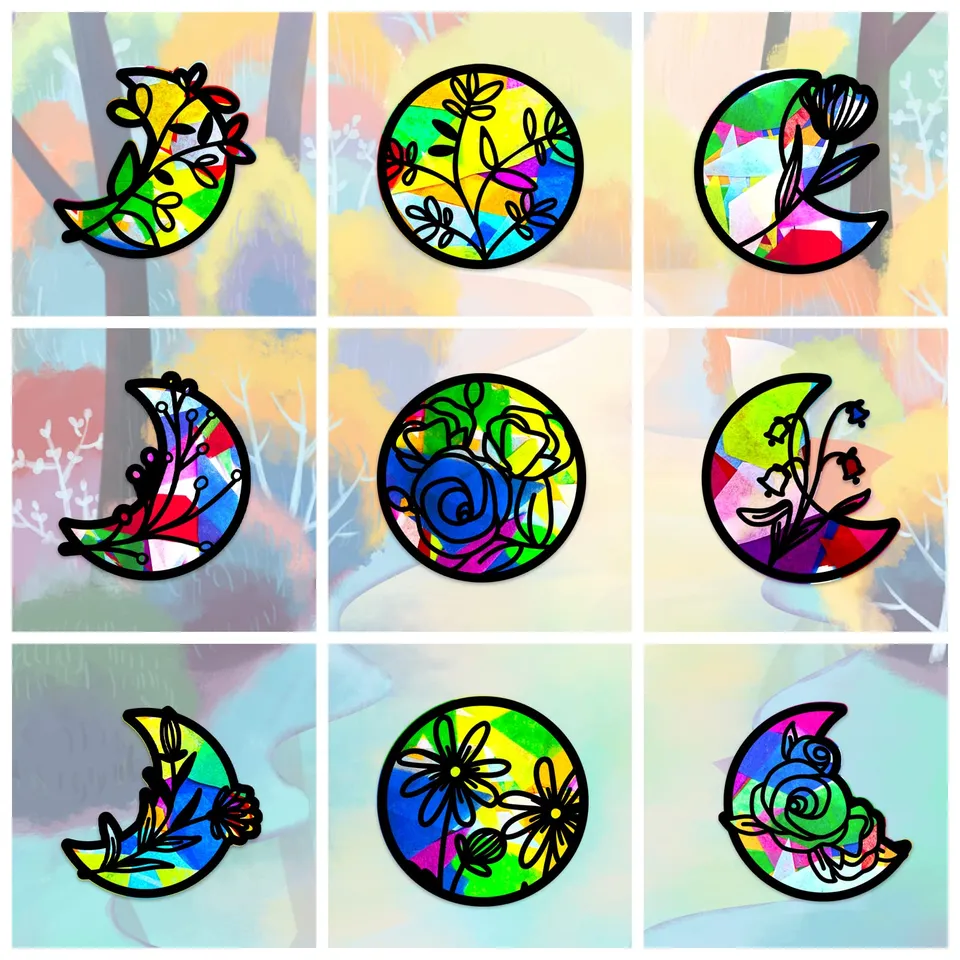 ahandmaker-self-adhesive-stickers-18-attrape-soleil-lune-fleur image 1