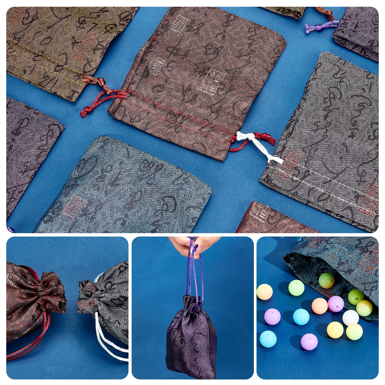 ahandmaker-jewerly-display-pochette-bijoux-brocart-lot-de-20 image 4