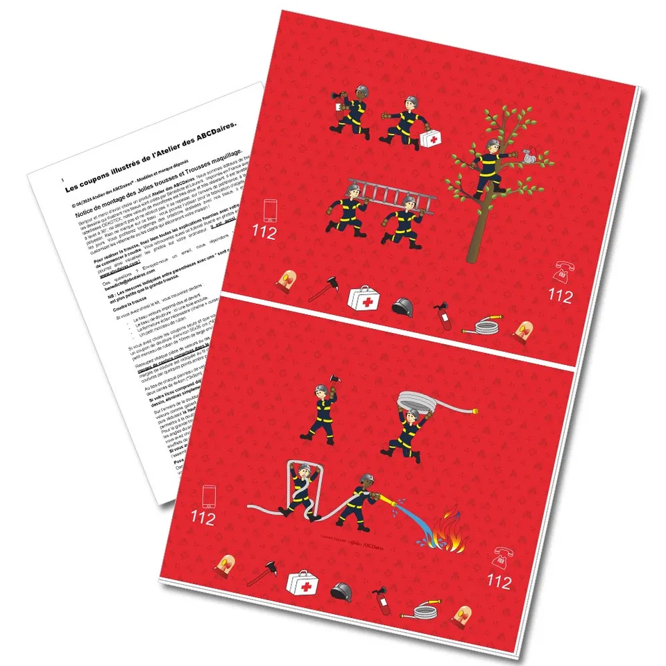 atelier-des-abcdaires-coupon-junior-tissu-velours-pompiers-l image 1