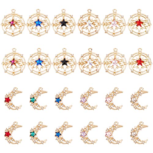 ahandmaker-pendant-lune-toile-breloque-lot-24-6-couleurs image 7