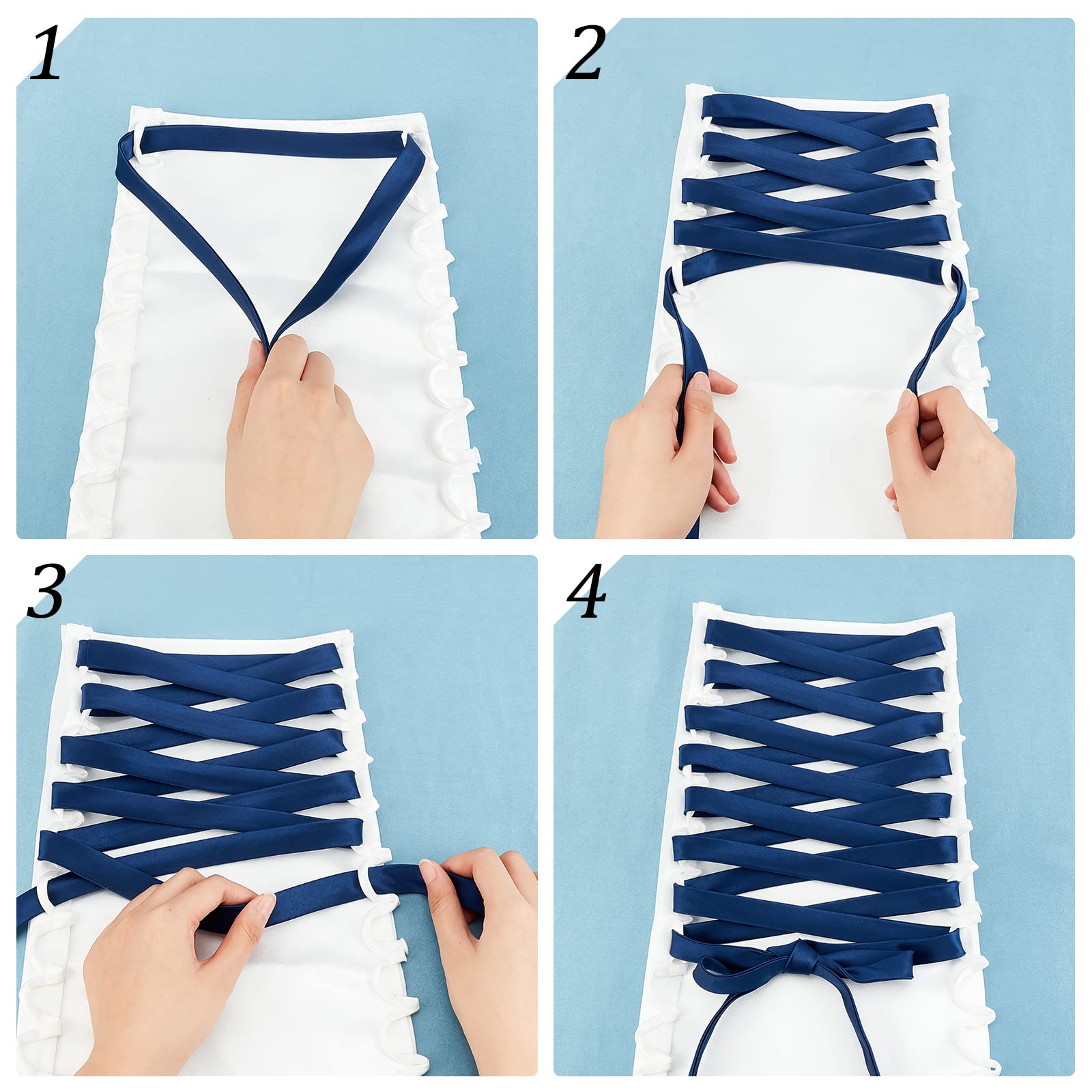 ahandmaker-wedding-supplies-lacet-robe-mari-e-bleu-marine-3-5-m image 4
