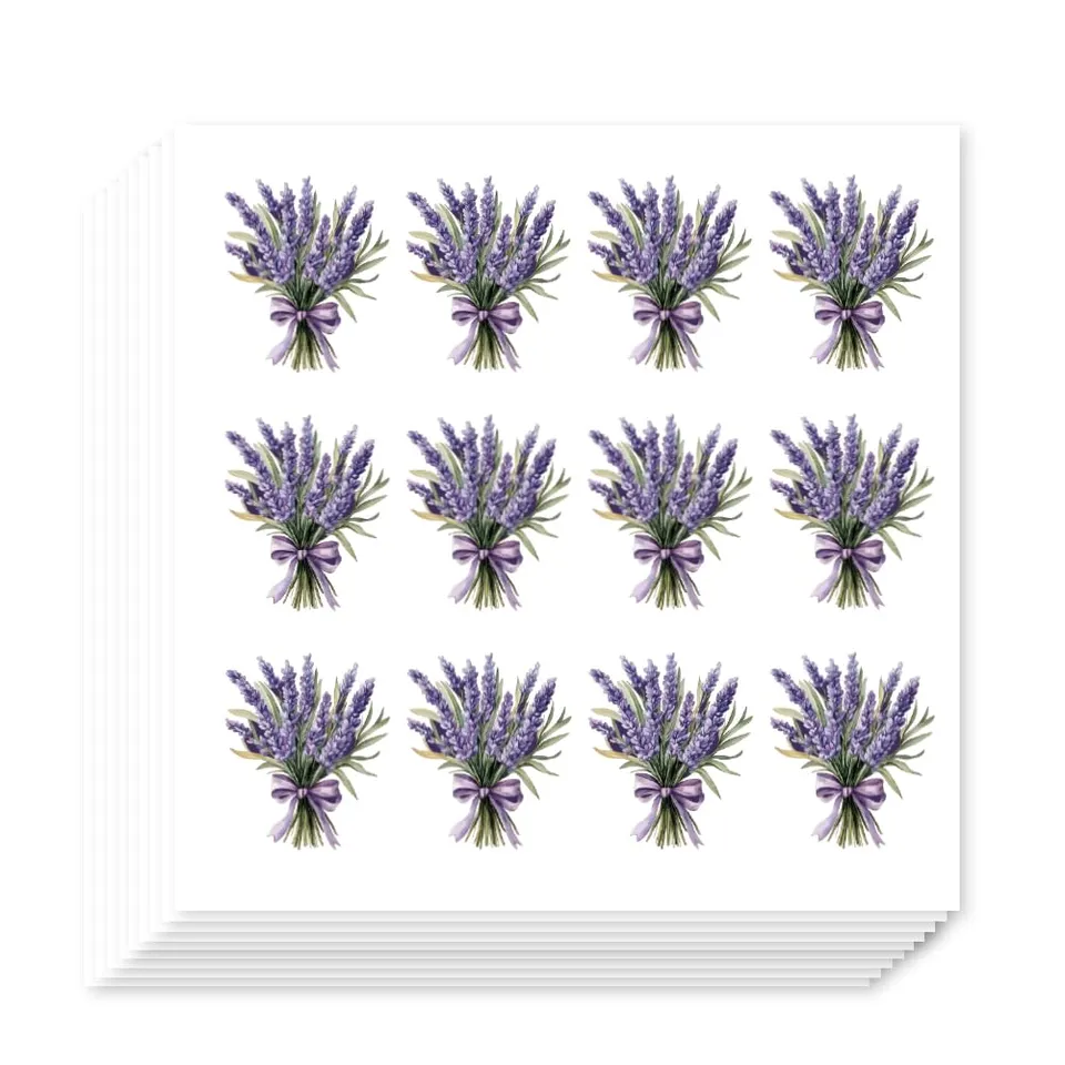 ahandmaker-stickers-lot-240-autocollants-lavande-bouquet image 1
