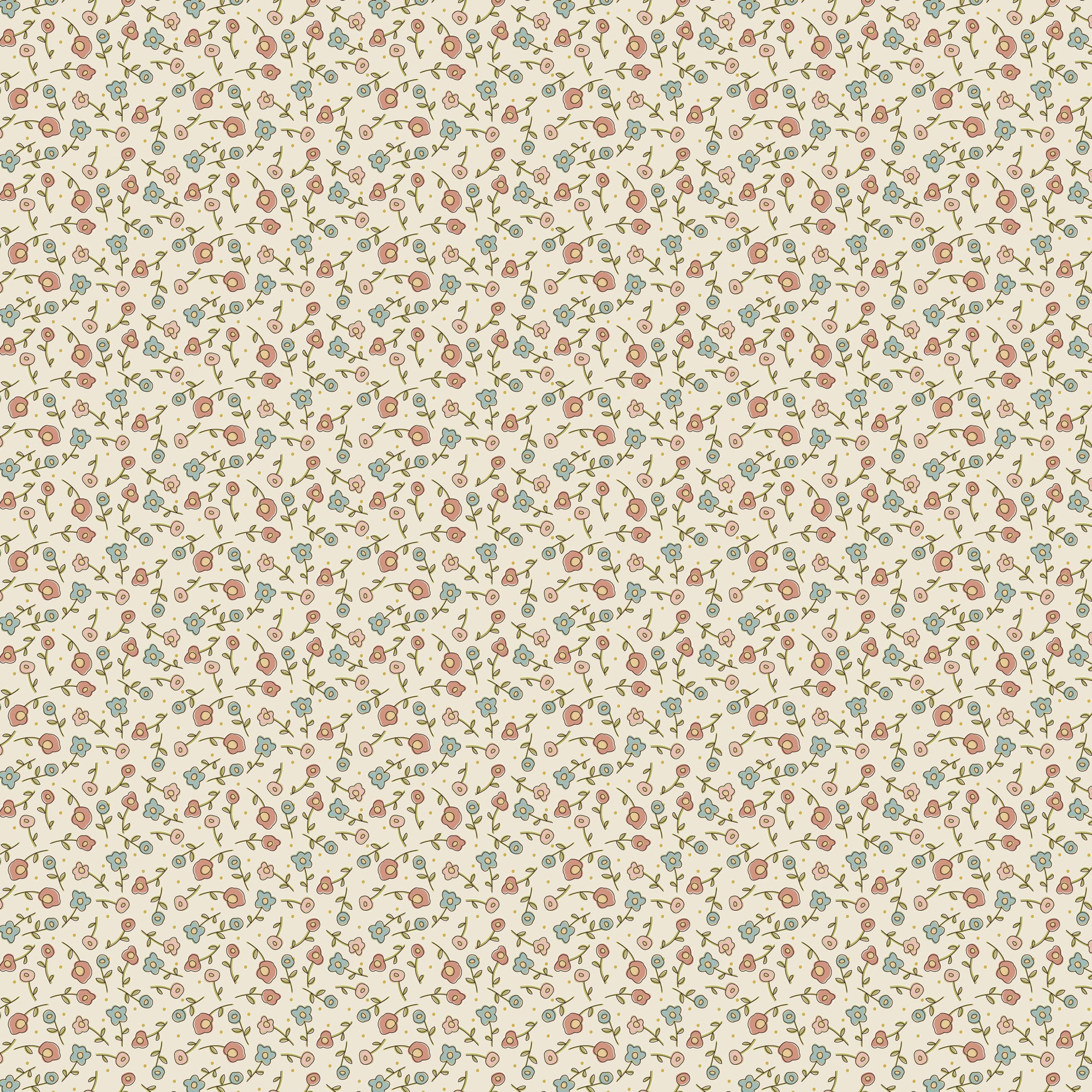 anni-downs-appleby-farm-dv7737-tissu-coton-fleurs-cr-me-25-cm image 1