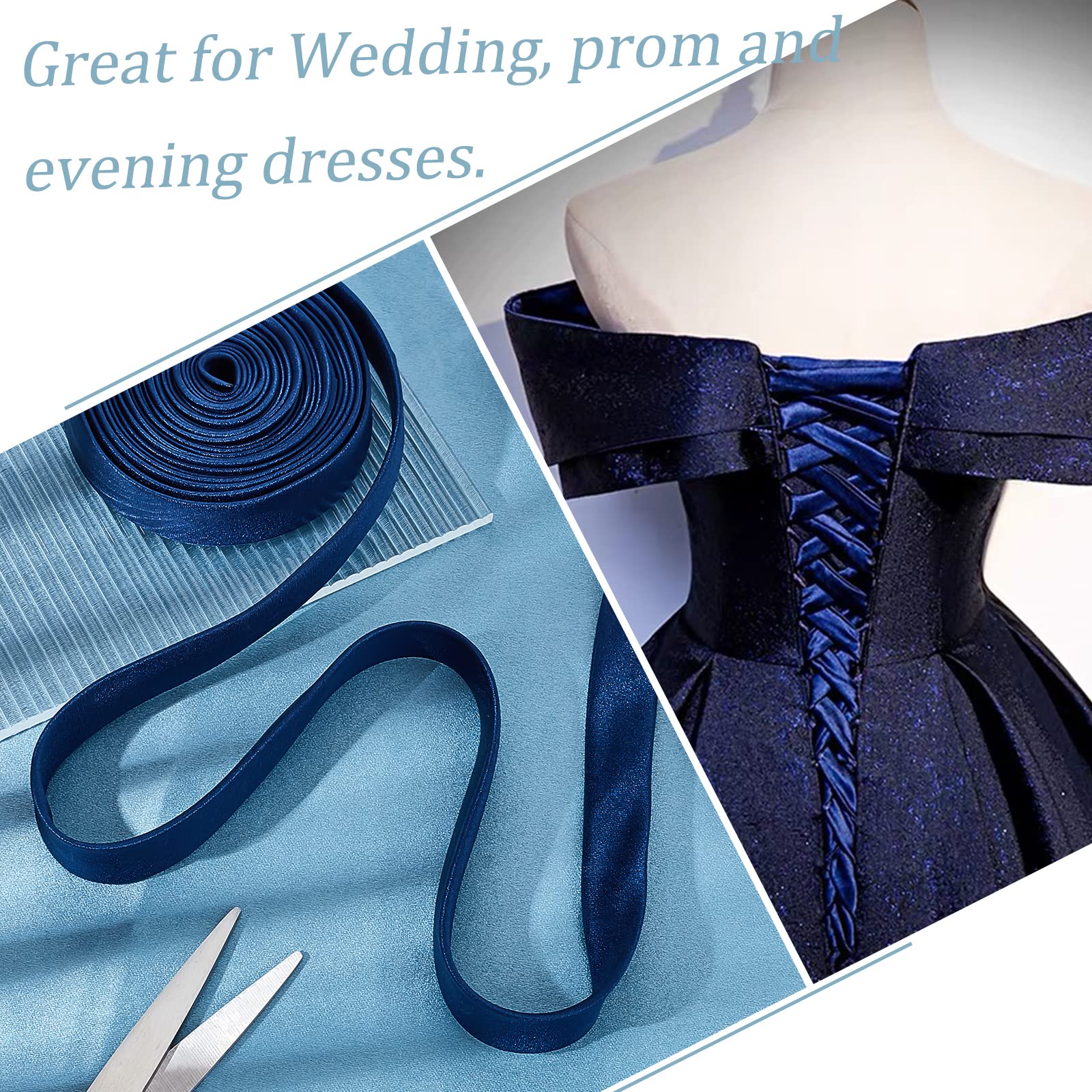ahandmaker-wedding-supplies-lacet-robe-mari-e-bleu-marine-3-5-m image 6