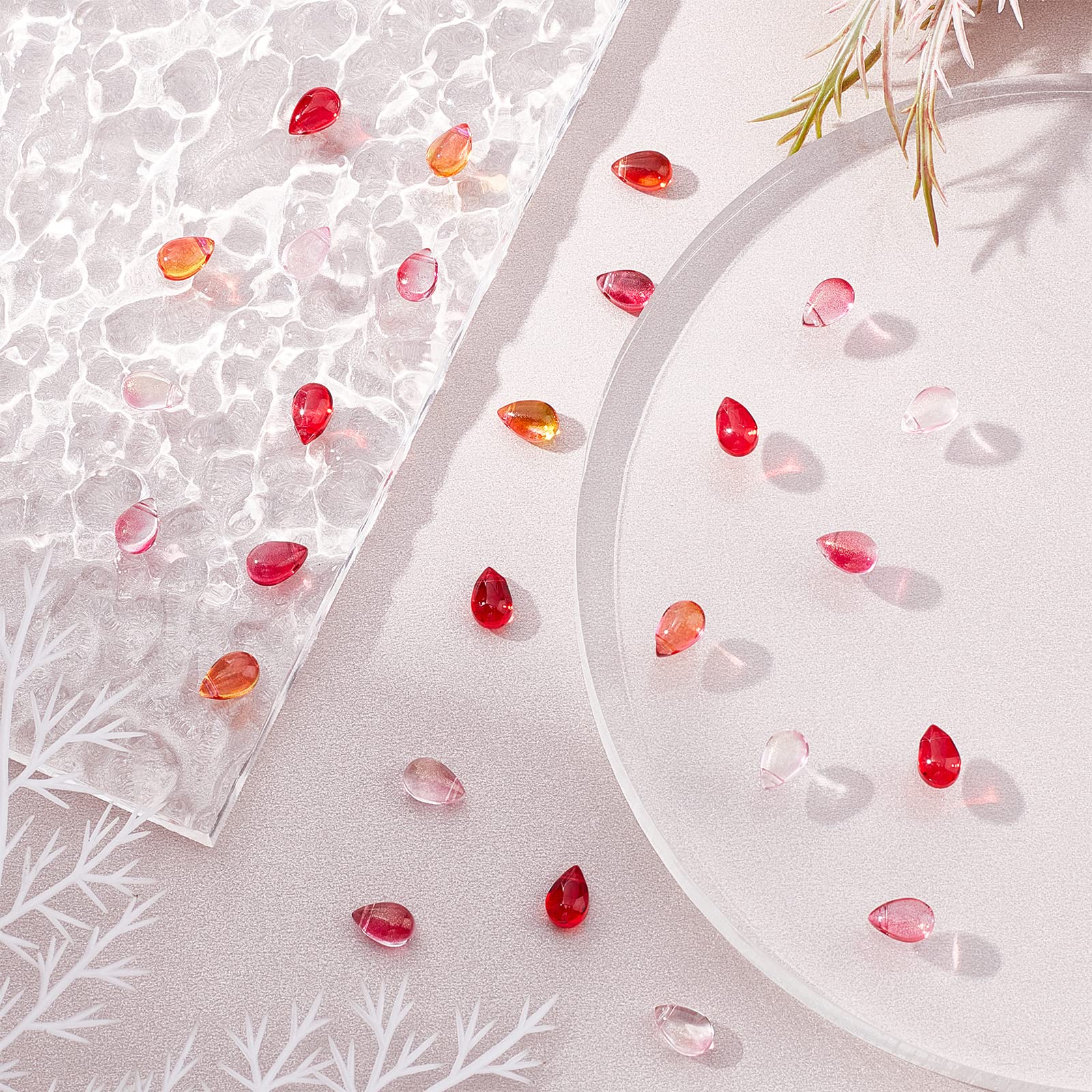 ahandmaker-perles-goutte-verre-rouge-orange-120-pi-ces image 4