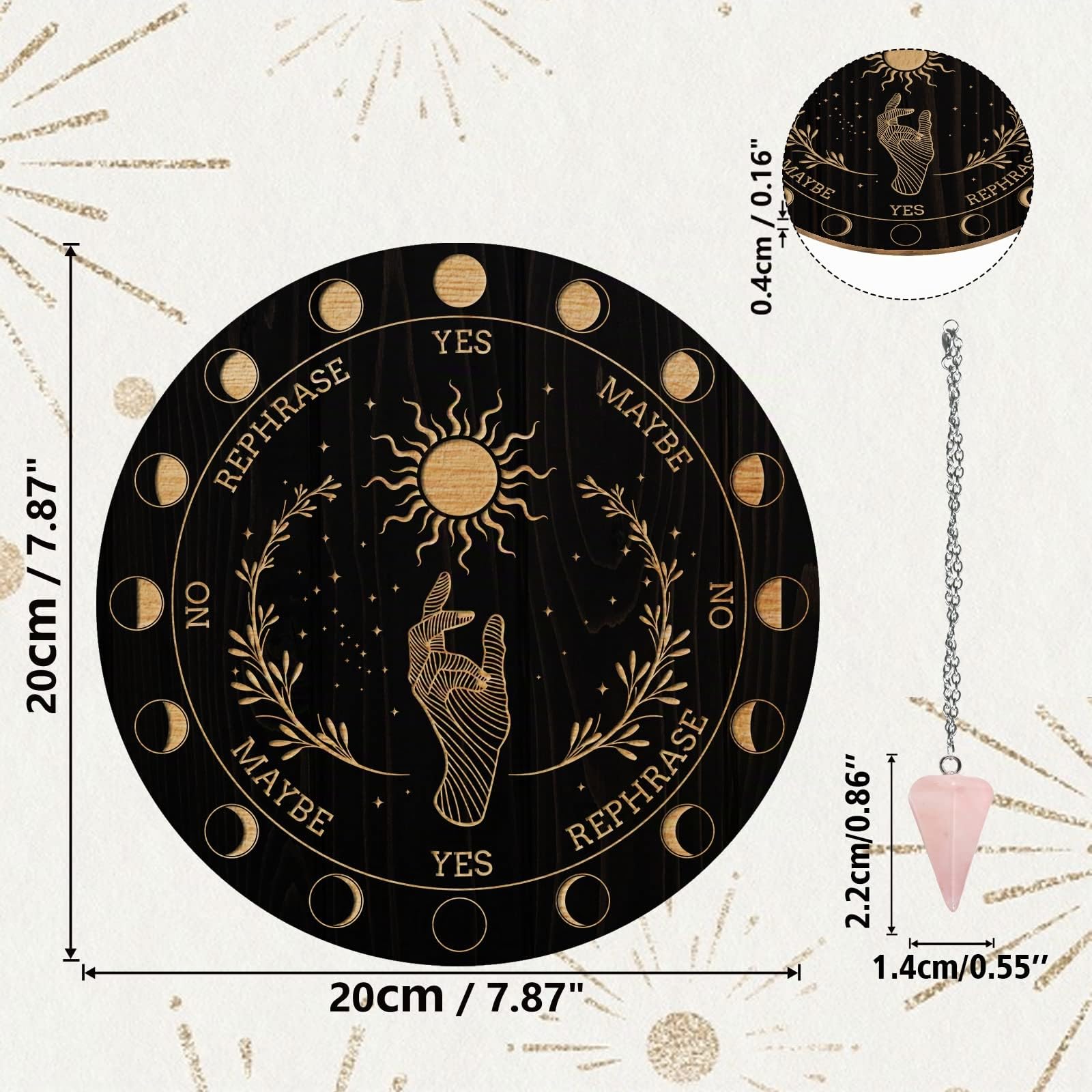 ahandmaker-home-decorate-planche-pendule-bois-soleil-7-8 image 2