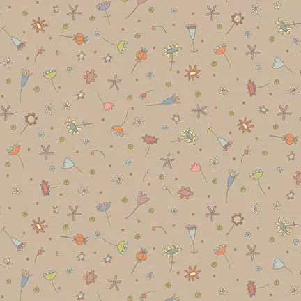 anni-downs-simply-be-3324-38-tissu-coton-fleurs-taupe-0-25-m image 1