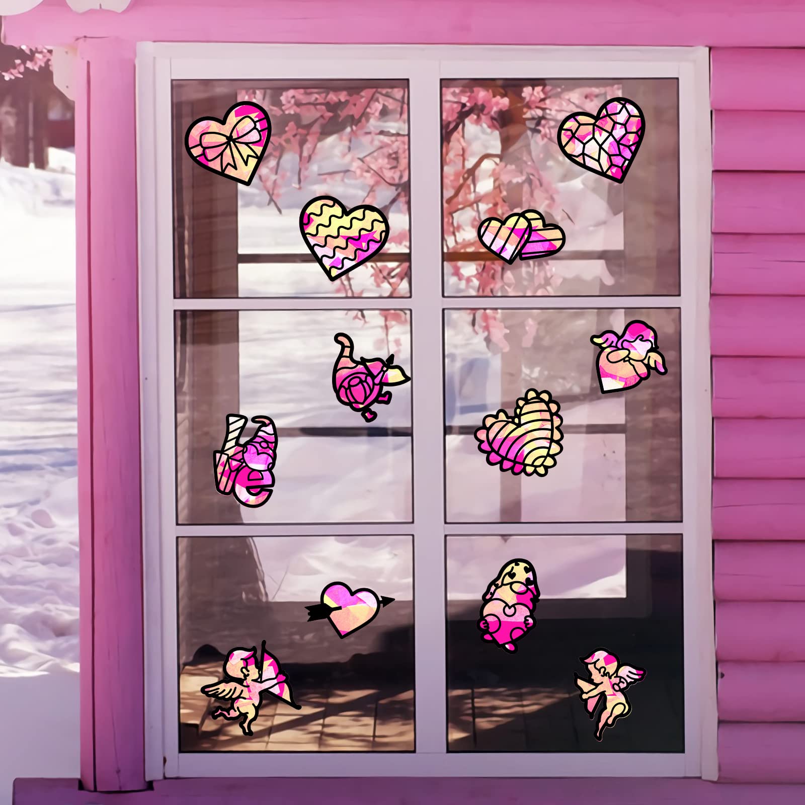 ahandmaker-suncatcher-saint-valentin-autocollant-vitrail-coeur-lot-24 image 5