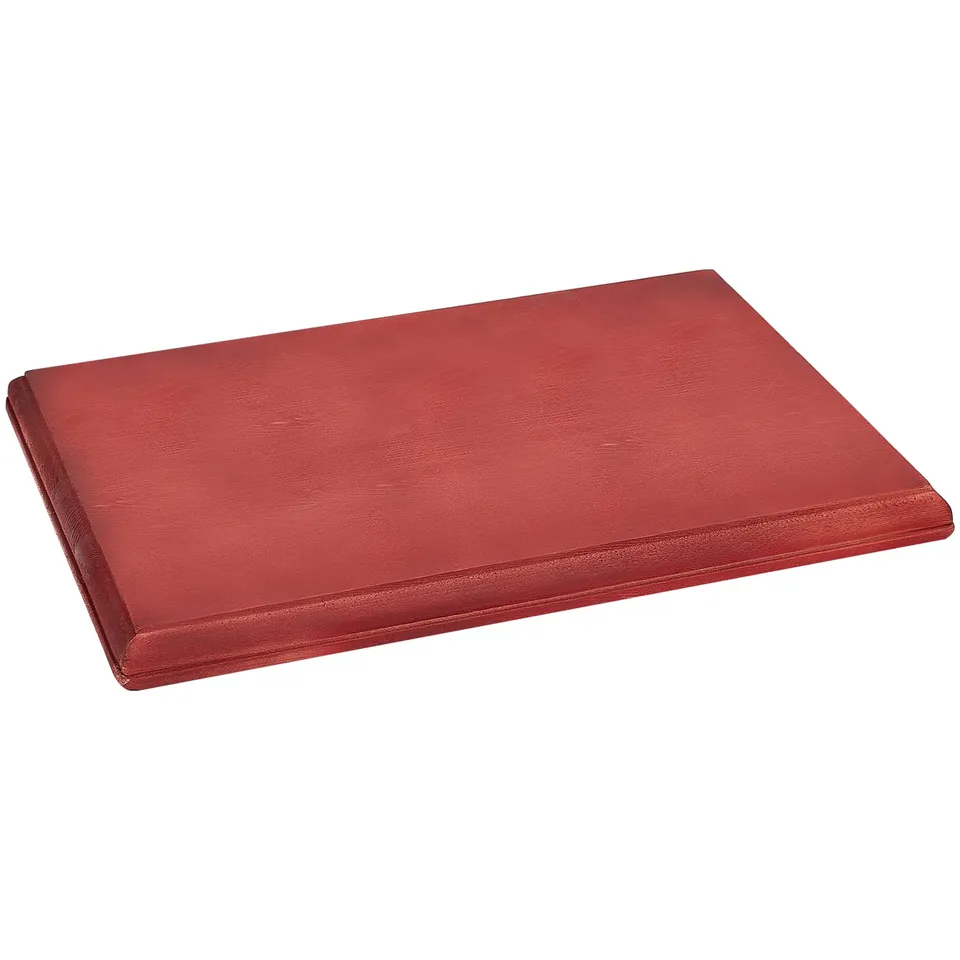 ahandmaker-socle-bois-rectangulaire-base-display-rouge-fonc image 1