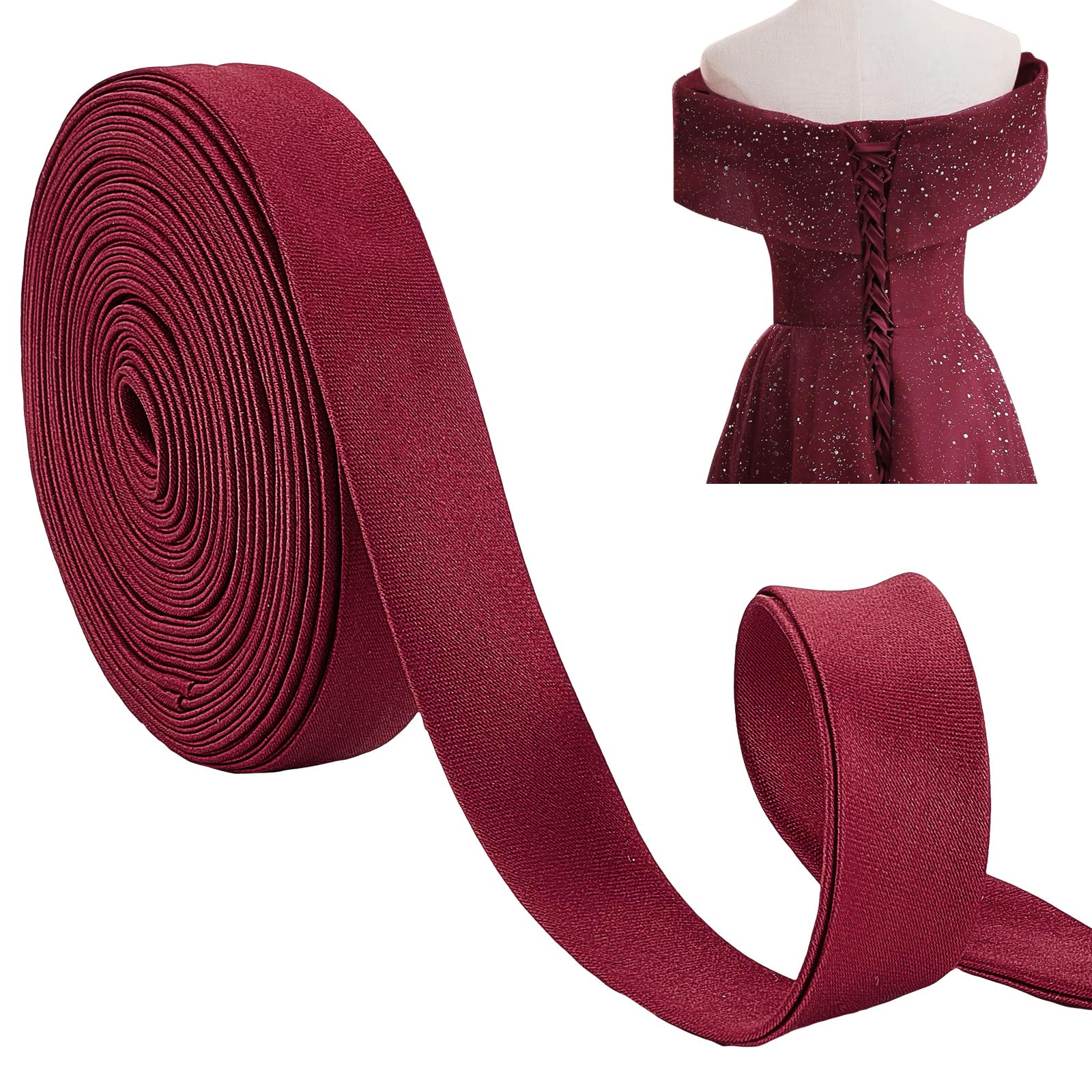 ahandmaker-lacet-robe-mari-e-rouge-coton-3-5-m image 1