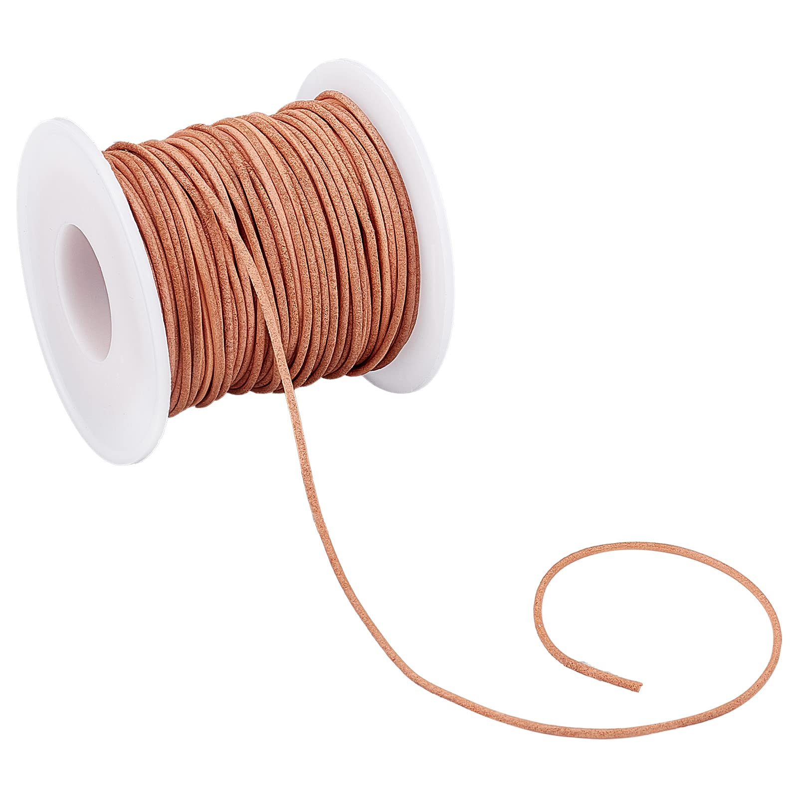 ahandmaker-chain-trim-cordon-cuir-rond-marron-1-5-mm-30-yards image 1